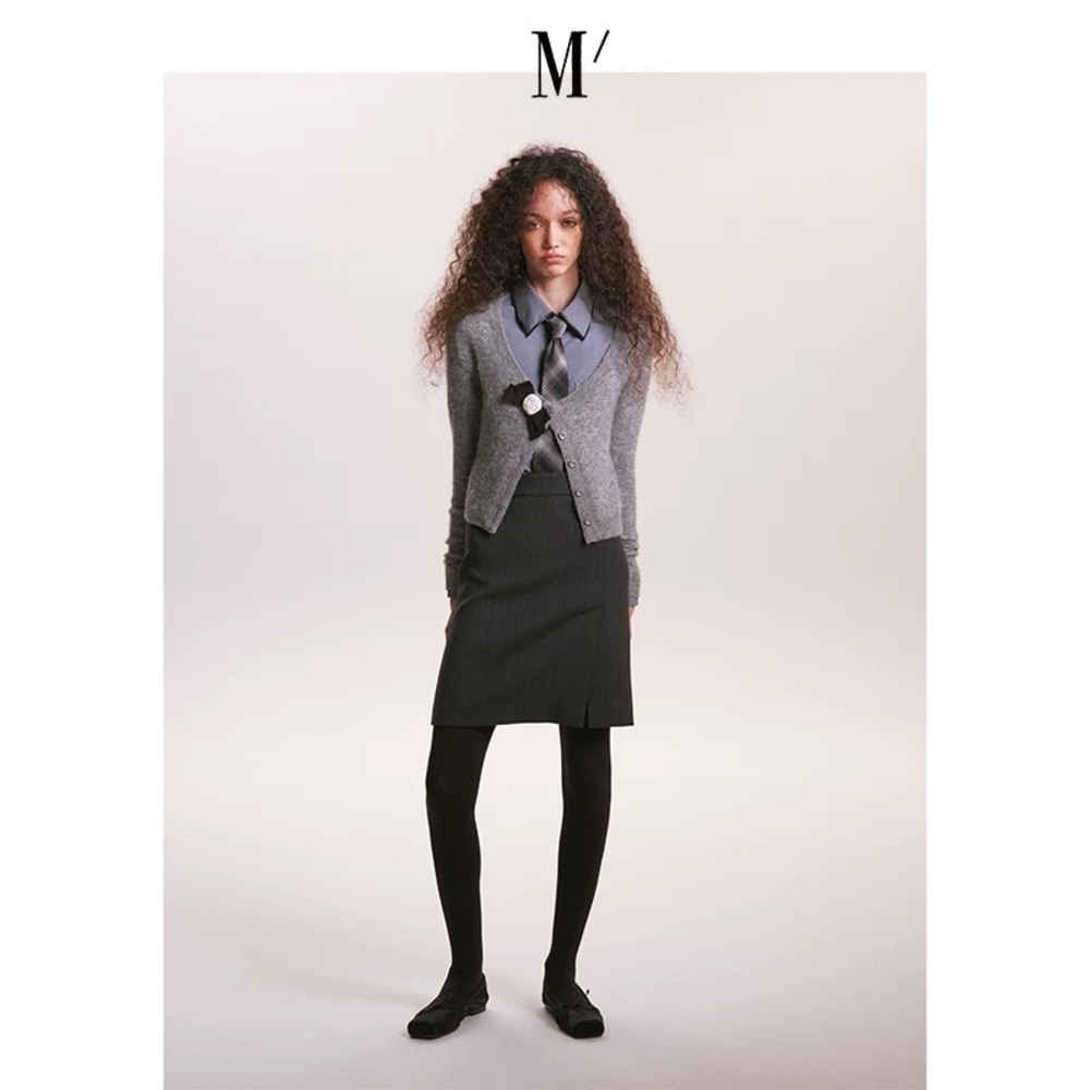 Marchen grey knit cardigan